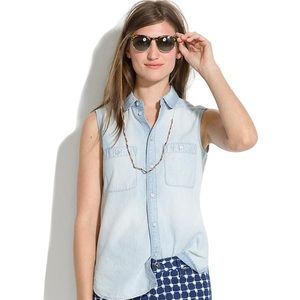 Madewell Sleeveless Chambray Top Size M